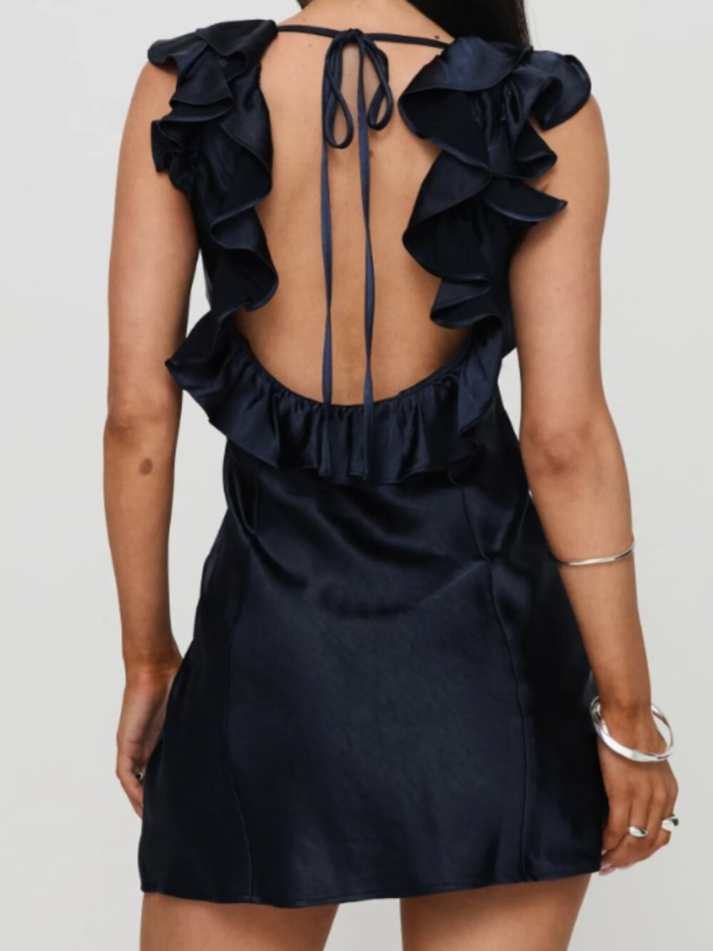Princess Polly Navy Satin Minidress